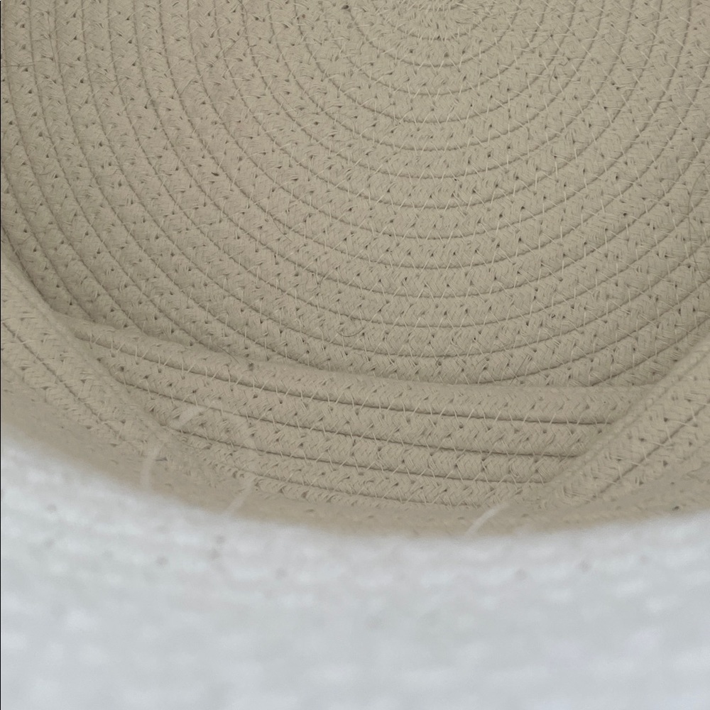 Face Design White Minimalist Woven Storage Basket - Picture 2 of 15